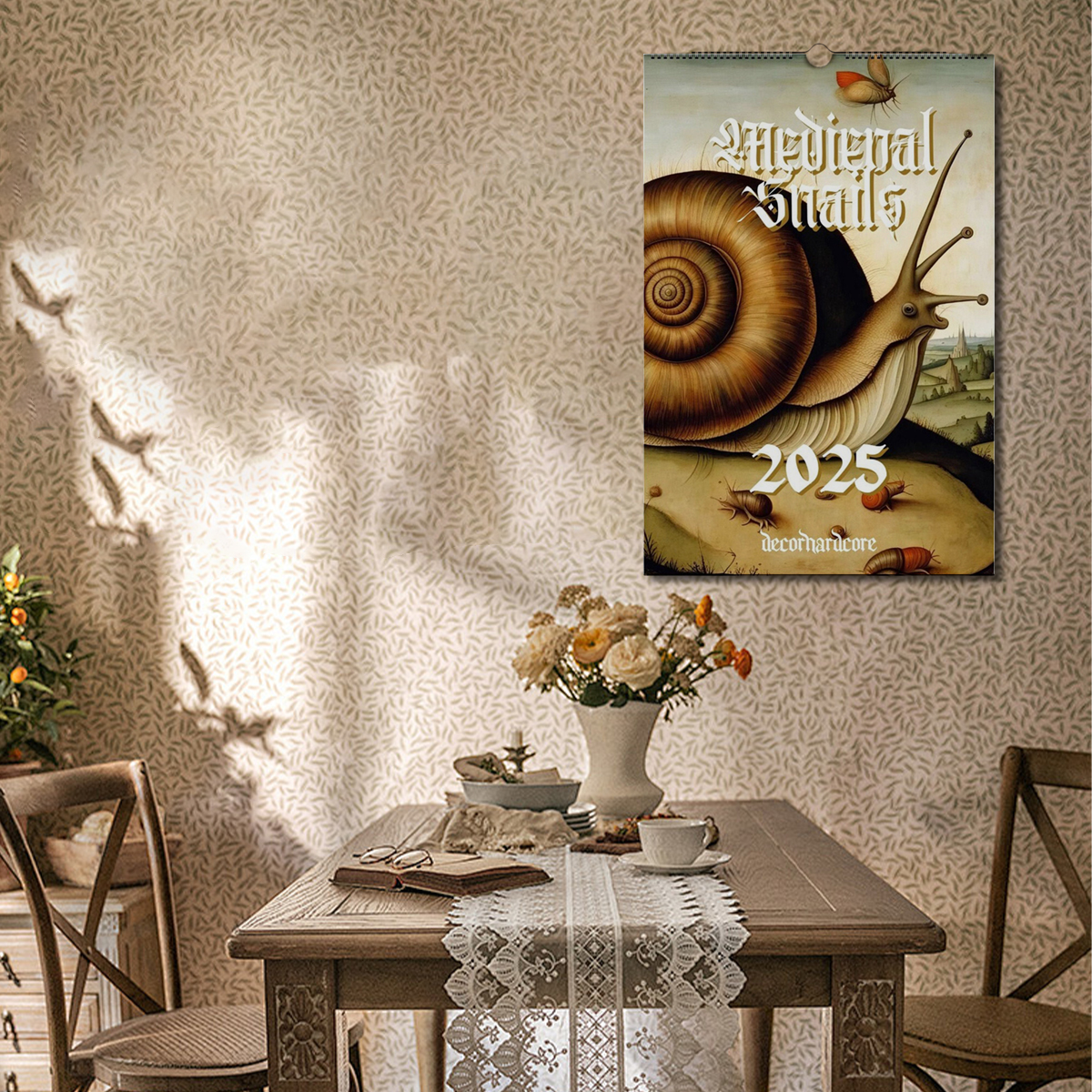 🐌2025 Medieval Snails Wall Calendar 