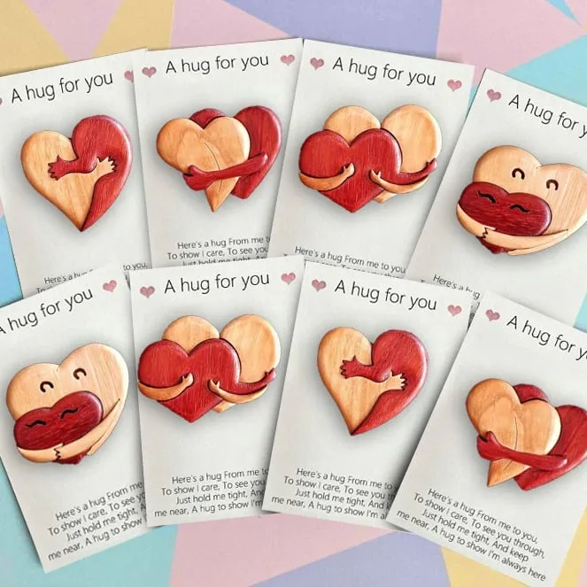 💖Last Day 49% OFF - A Hug From My Heart For You (Handmade Wood）