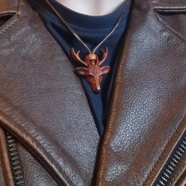 Deer Wooden Pendant-Animal Necklace