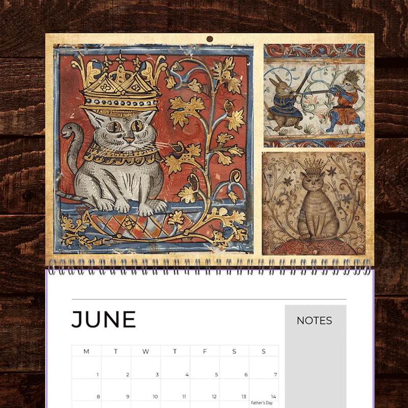 🐱Medieval Cats with Crowns Calendar 2026📅