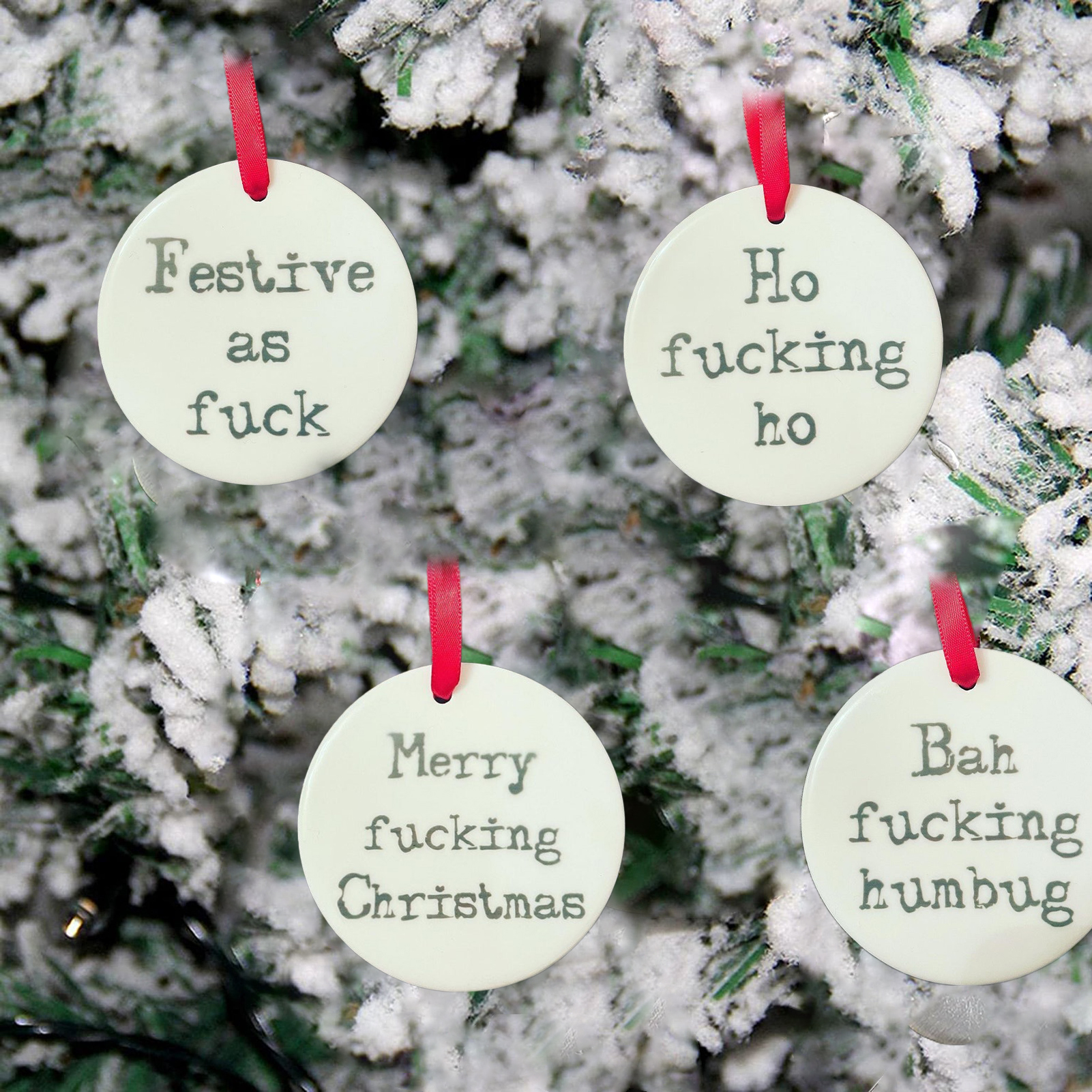 🤣Funny Swearing Rude Christmas Tree Ornaments
