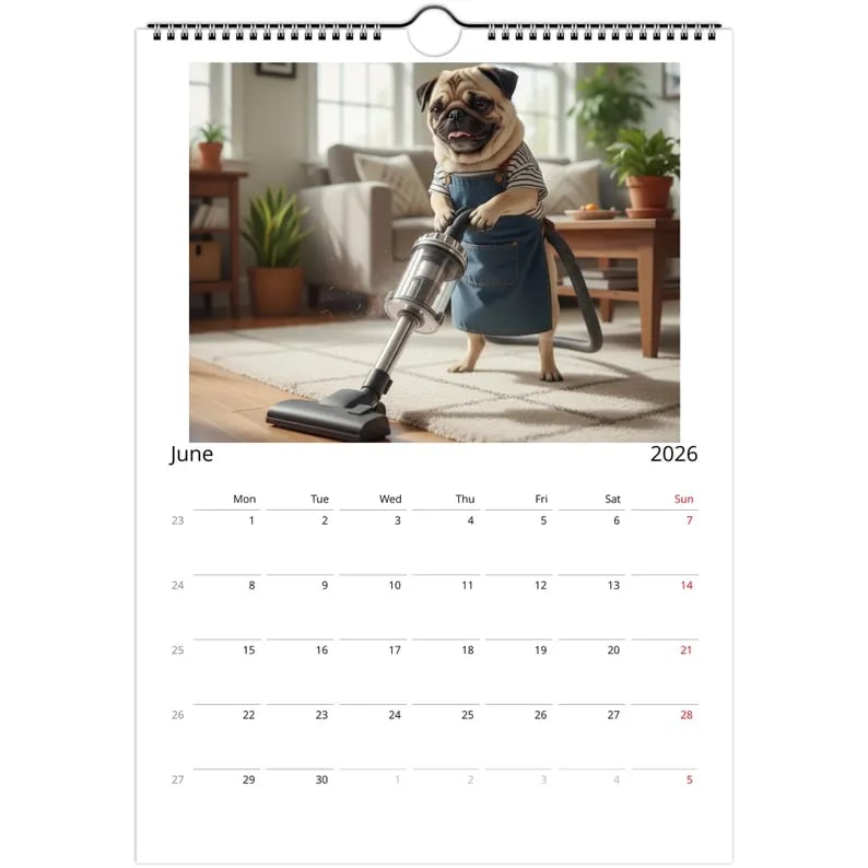 🐾📅Pug Calendar 2026 - Daily Activities