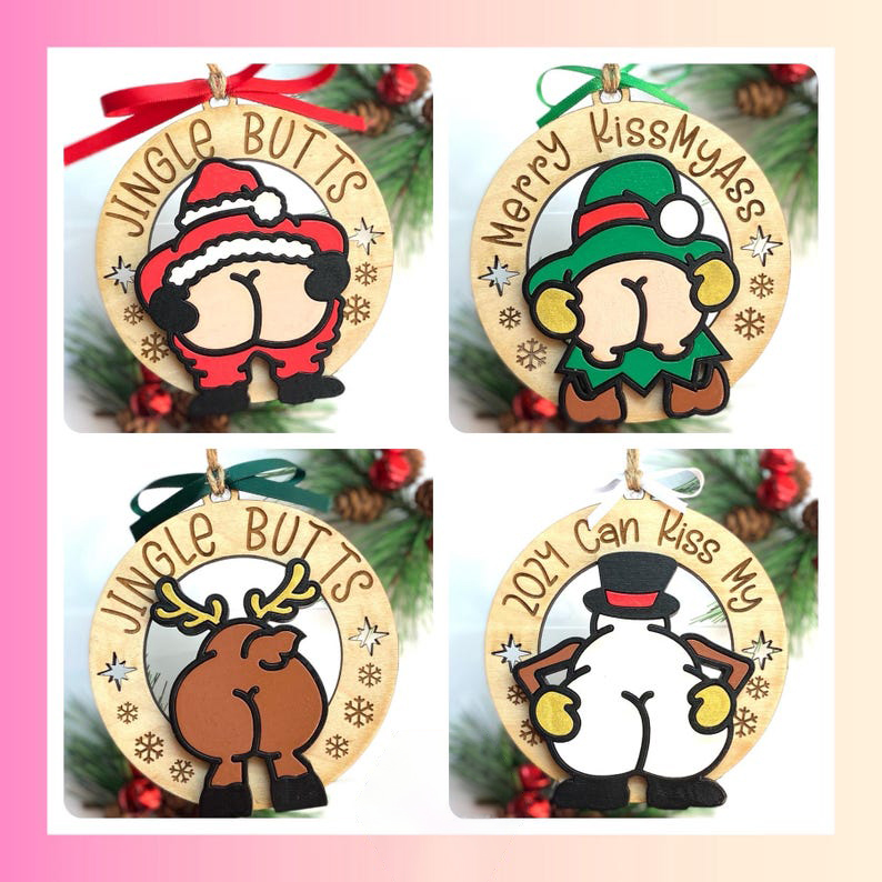 🤣2024 Jingle Butts Funny Holiday Ornament🎅