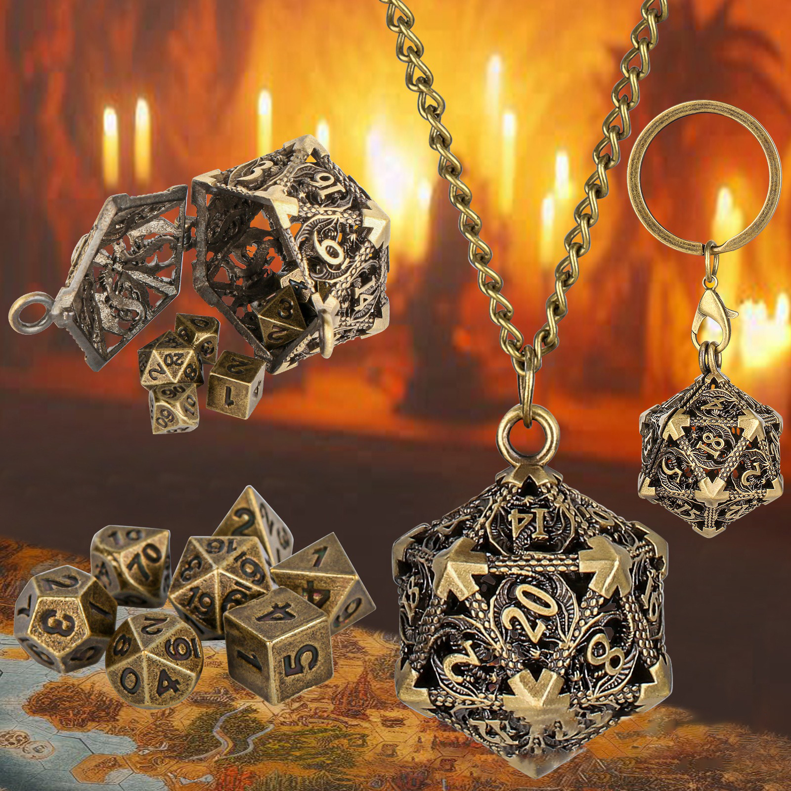 Mini DND Dice Metal 7-Piece Set