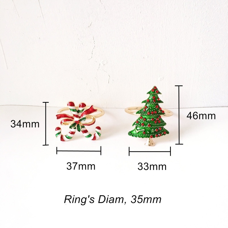 Unique and elegant-🎄Napkin Rings Christmas Set of 6
