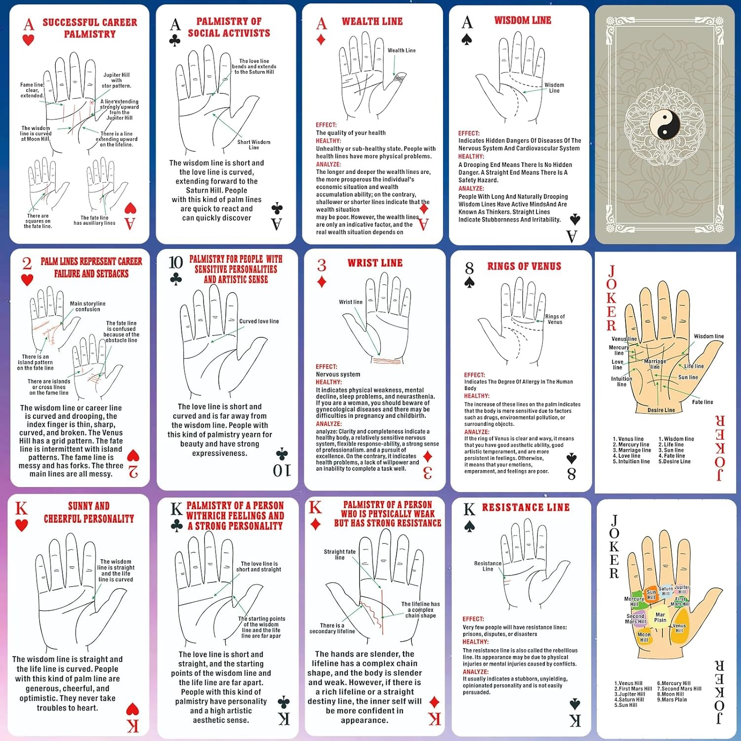 Palmistry Fortune Telling Playing Oracle Cards