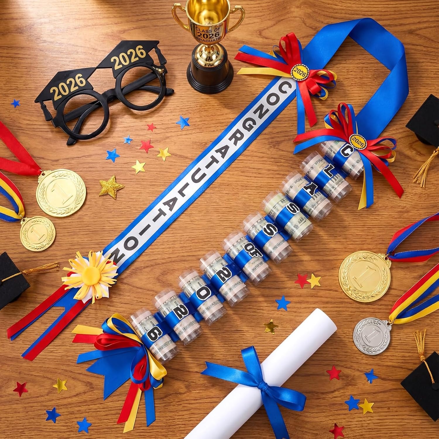 Lyrow Graduation Money Lei Class of 2026 Double Braided Lei Gift