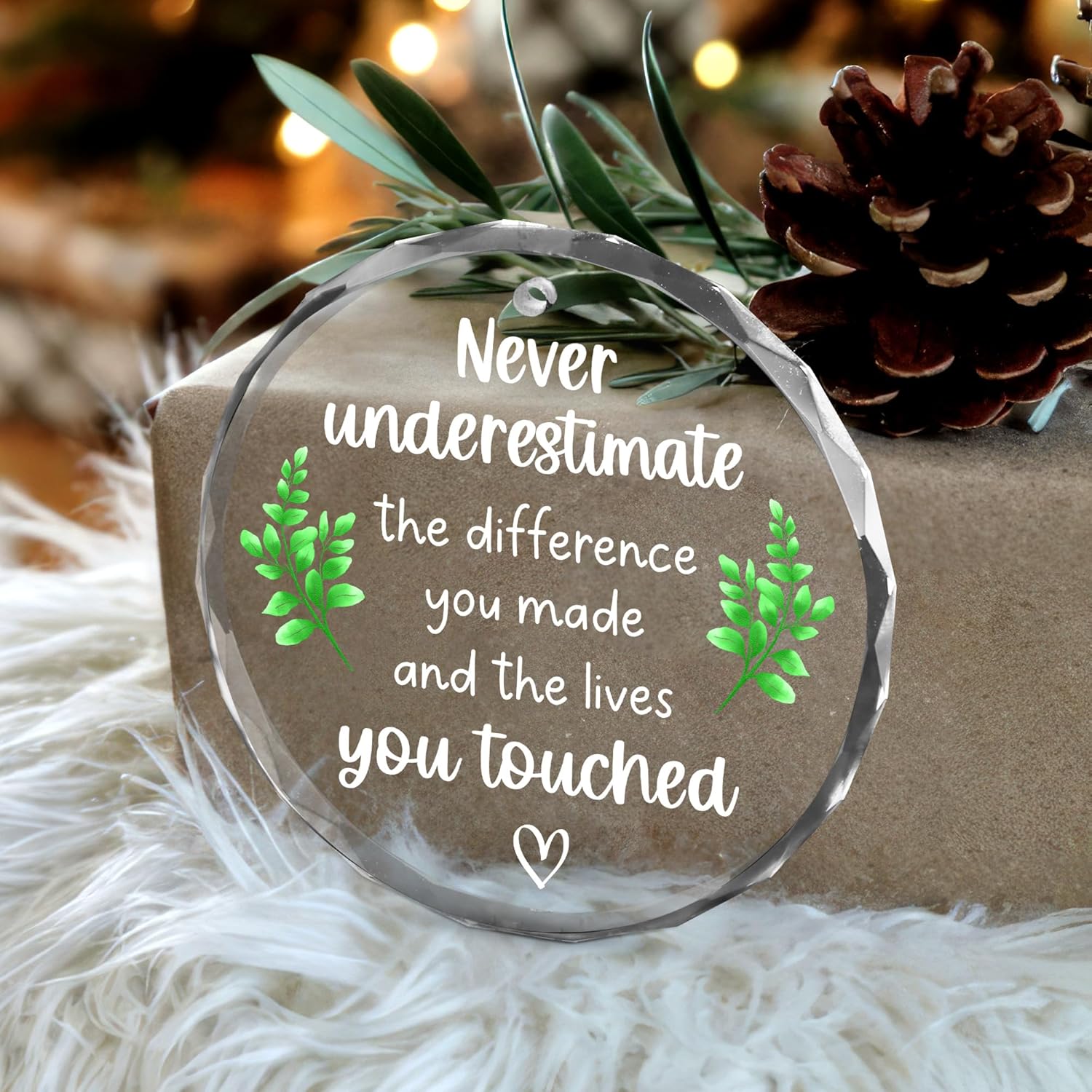 Thank You Gifts for Women Christmas Tree Decorative Glass Ornaments