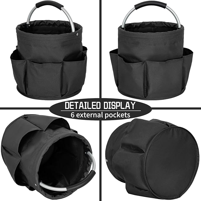 Foldable storage basket for gardening and camping