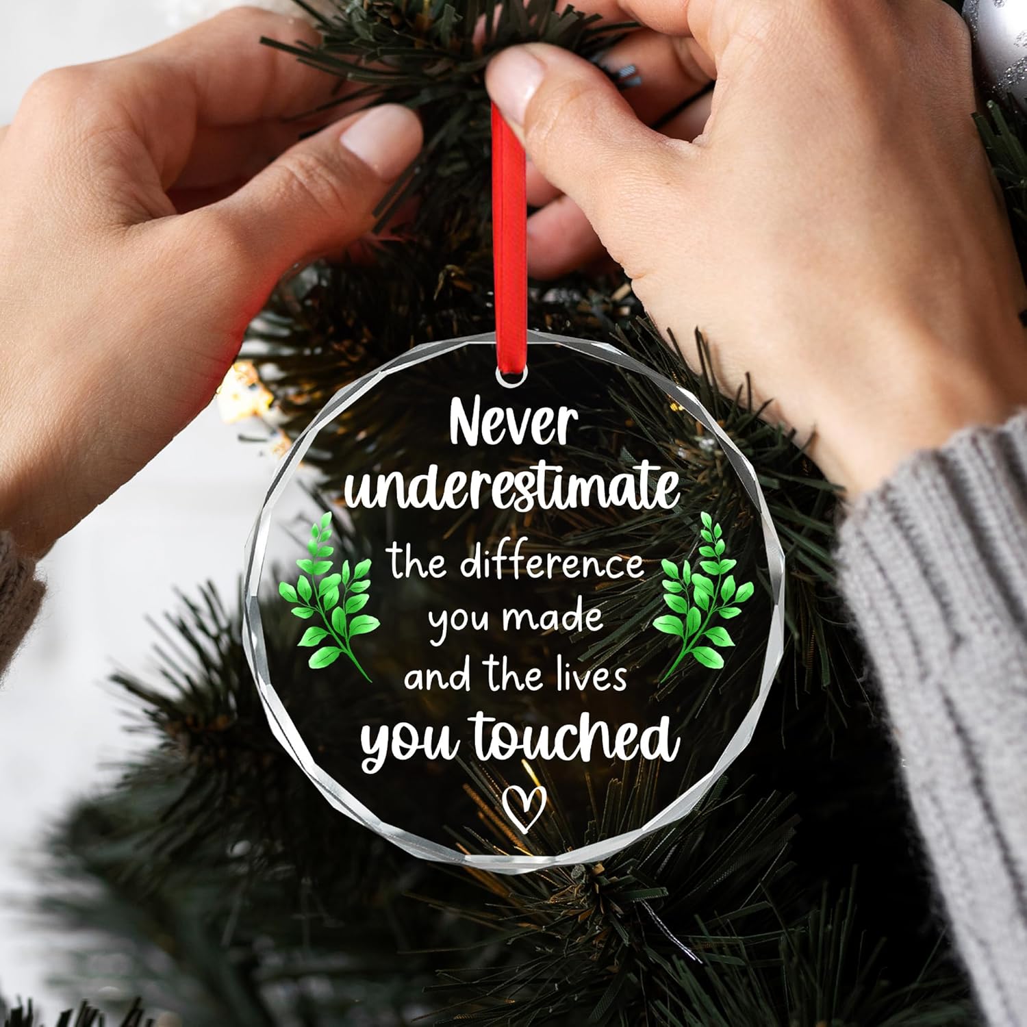 Thank You Gifts for Women Christmas Tree Decorative Glass Ornaments