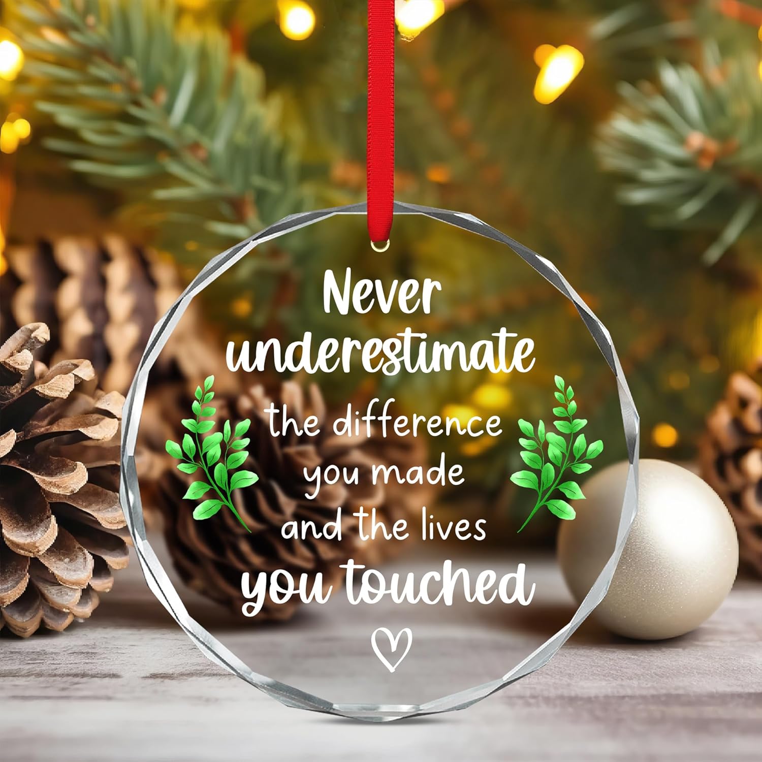 Thank You Gifts for Women Christmas Tree Decorative Glass Ornaments