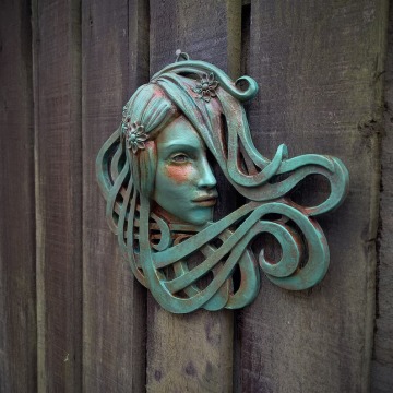 Saoirse (Sersha) Art Nouveau inspired sculpted female face