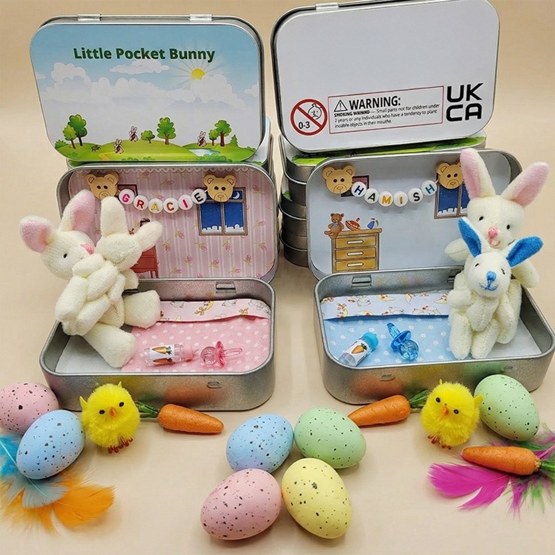 ✨🐇Mother & Baby Bunny "Pocket Hug" – The Ultimate Handmade Mini World in a Tin