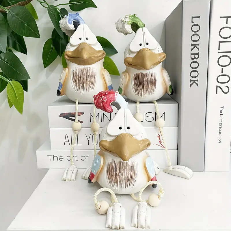 3 PCS Funny Chicken Fence Decoration Statues