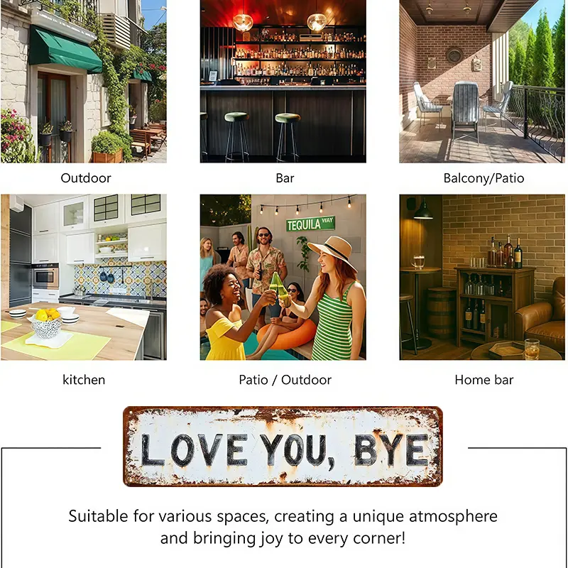 LOVE YOU, BYE – Vintage Metal Wall Sign