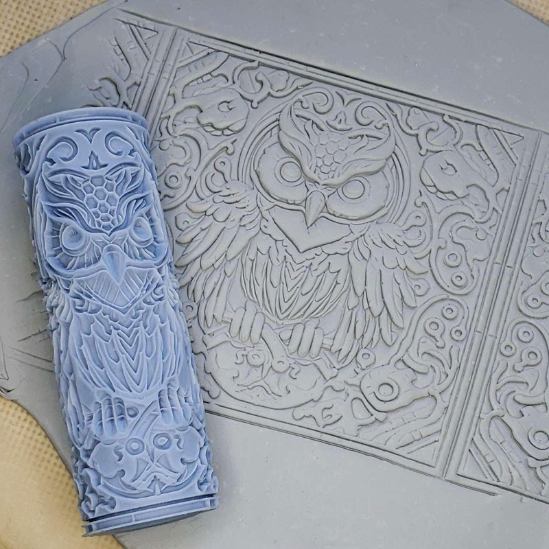 Clay Tile Roller - Owl