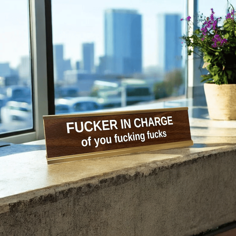 🔥This Week's Special Offer 49% OFF - F'ER IN CHARGE OF YOU F'ING F'S DESK SIGN