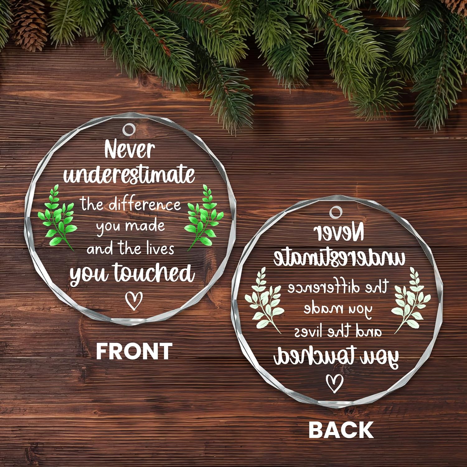 Thank You Gifts for Women Christmas Tree Decorative Glass Ornaments