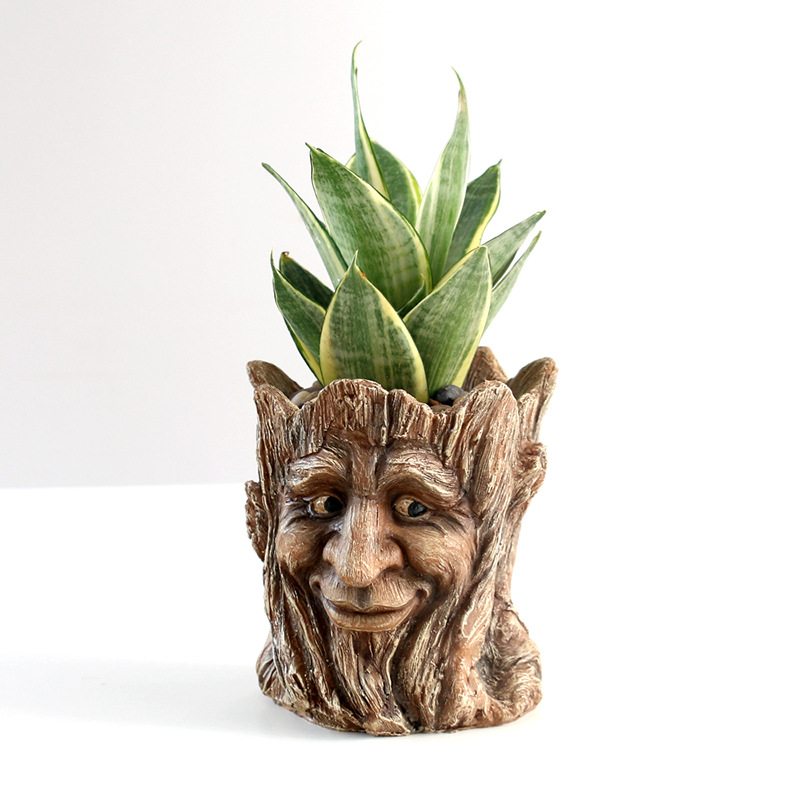 Resin Antique Creative Tree People Planter