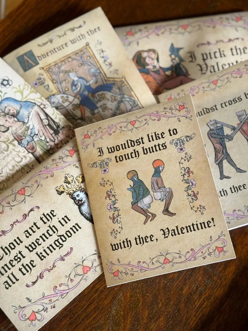 中世纪情人节卡片