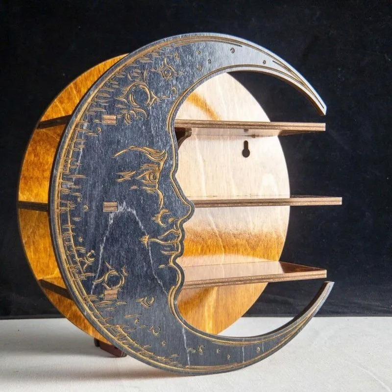 🔥Hot Sale 50% Off🔥 Wooden Moon Shelf Decoration Gift