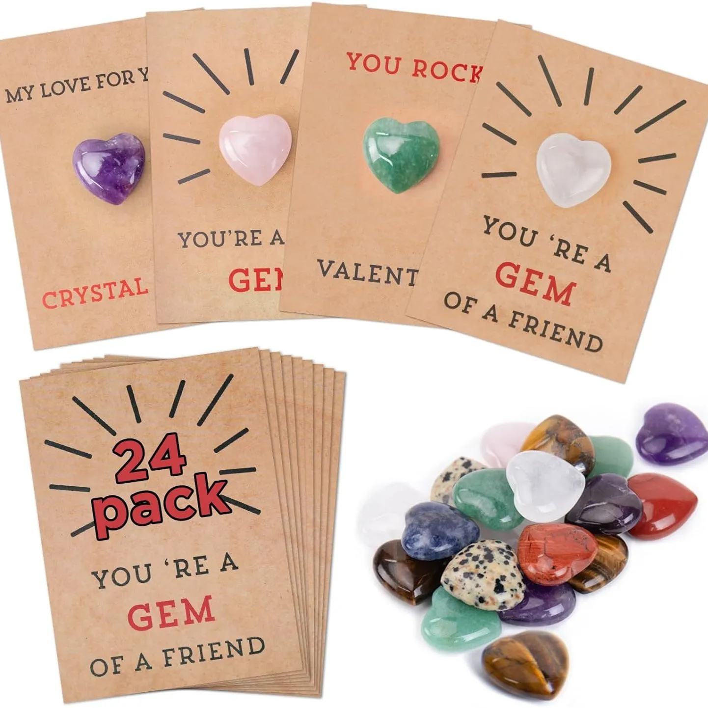 💖Cards With Heart-Shape Crystals