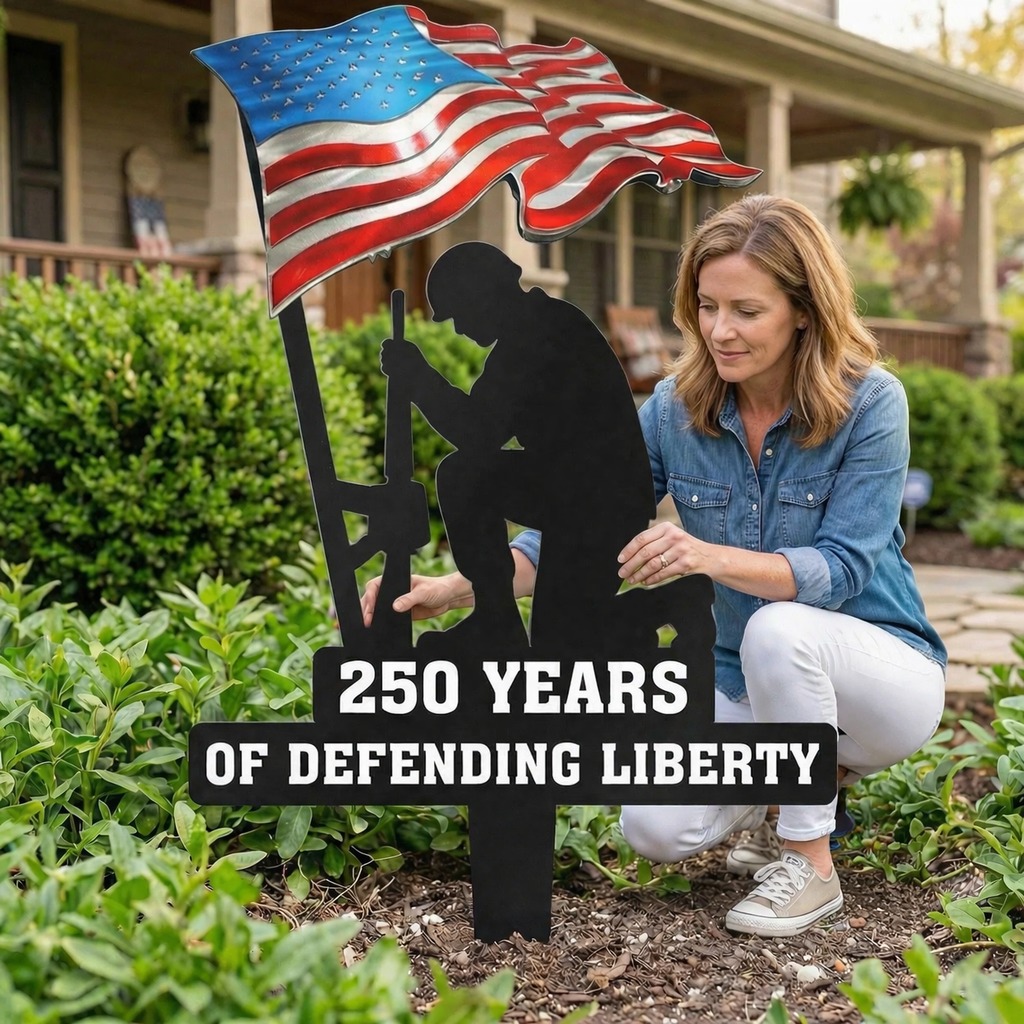 23.6'' 250 Years of Defending Liberty Metal Garden Stake
