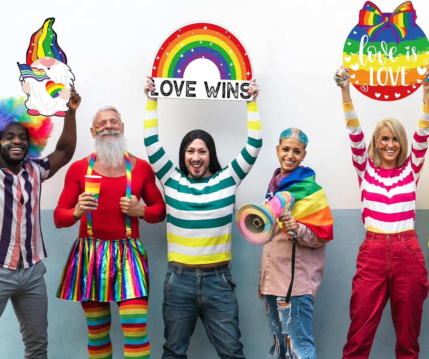 Rainbow Pride Wood Hanging