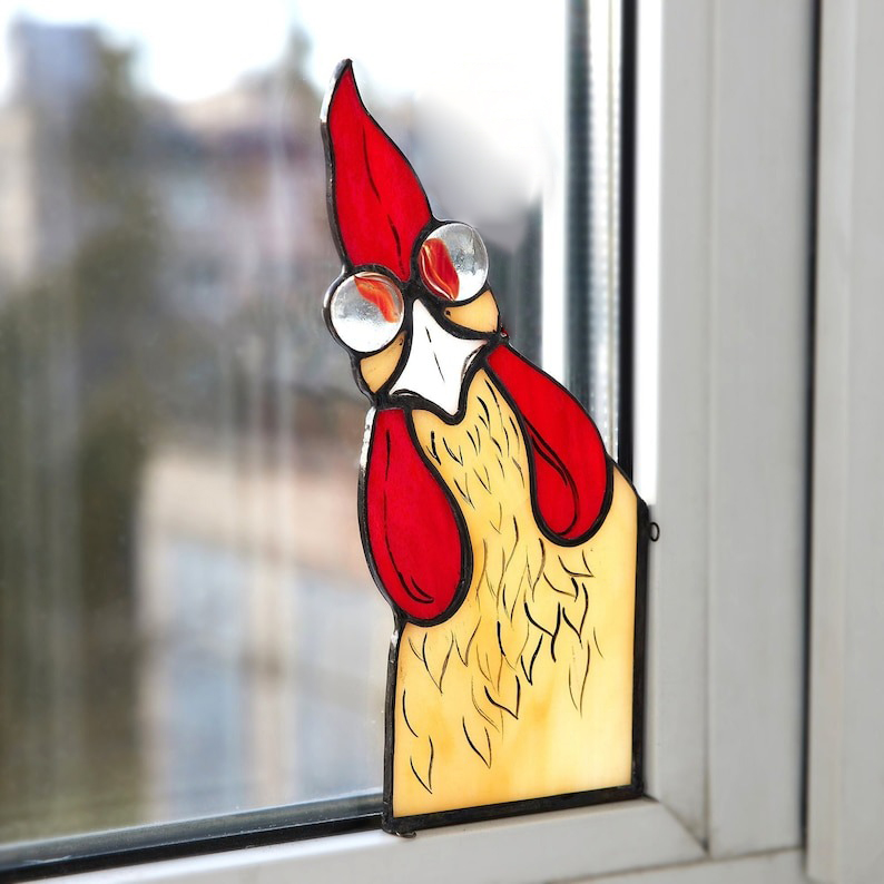 Funny Window Corner Decor - 🐓Peeping Rooster