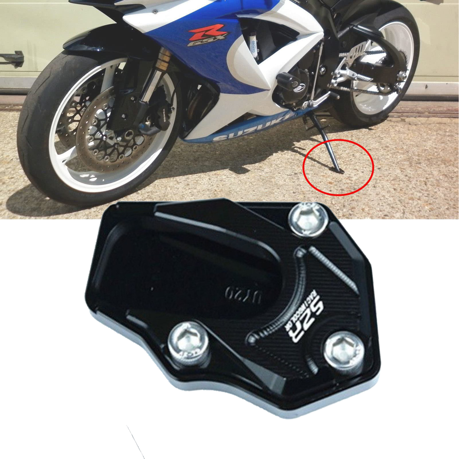 Motorcycle support frame stainless steel alloy foot pads