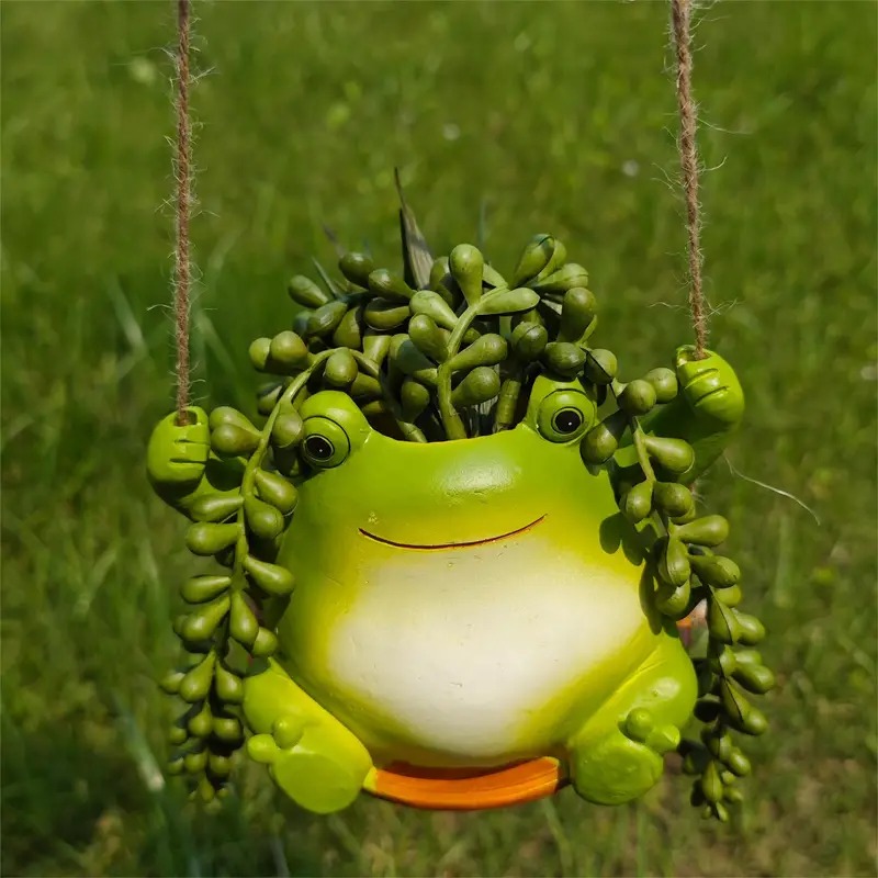 🐸CHARMING FROG-SHAPED HANGING PLANTER
