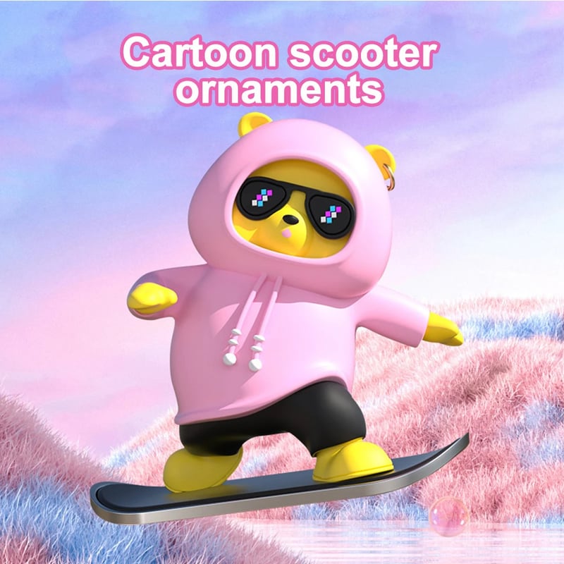 🔥2024 New Car Ornament🎁Skateboarding Bear Car Decor