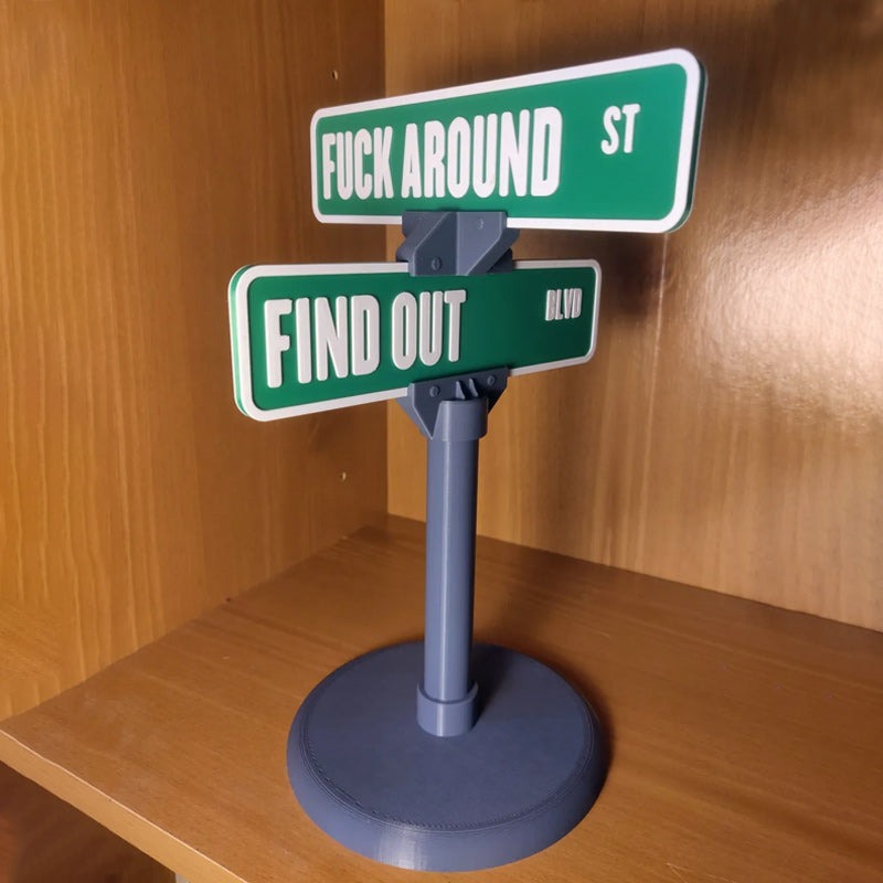 🤣F AROUND/FIND OUT STREET SIGN DESK DECORATION