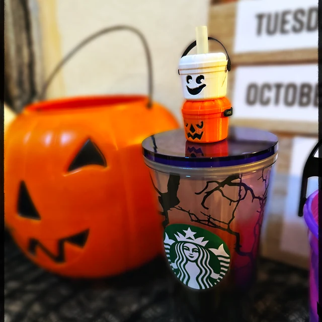 Straw Toppers Halloween Buckets