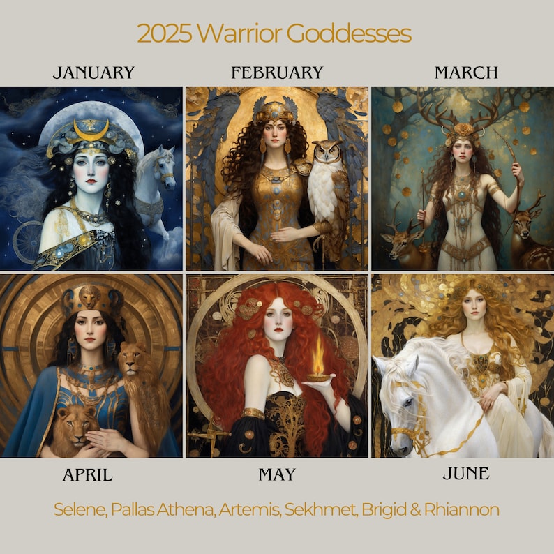 🌙Warrior Goddess 2025 Moon Phase Calendar