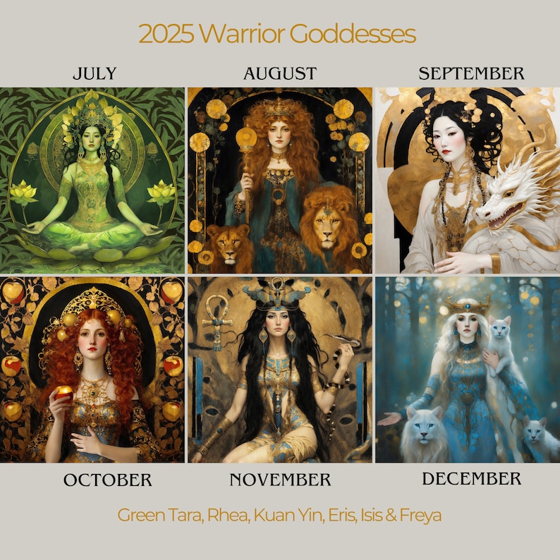 🌙Warrior Goddess 2025 Moon Phase Calendar