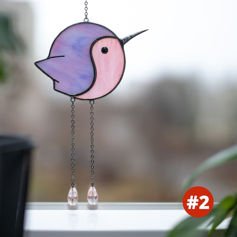 🌈Colorful hummingbird light pendant decoration🐦
