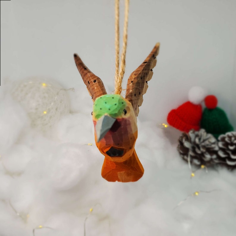 Wooden carved painted bird🦜