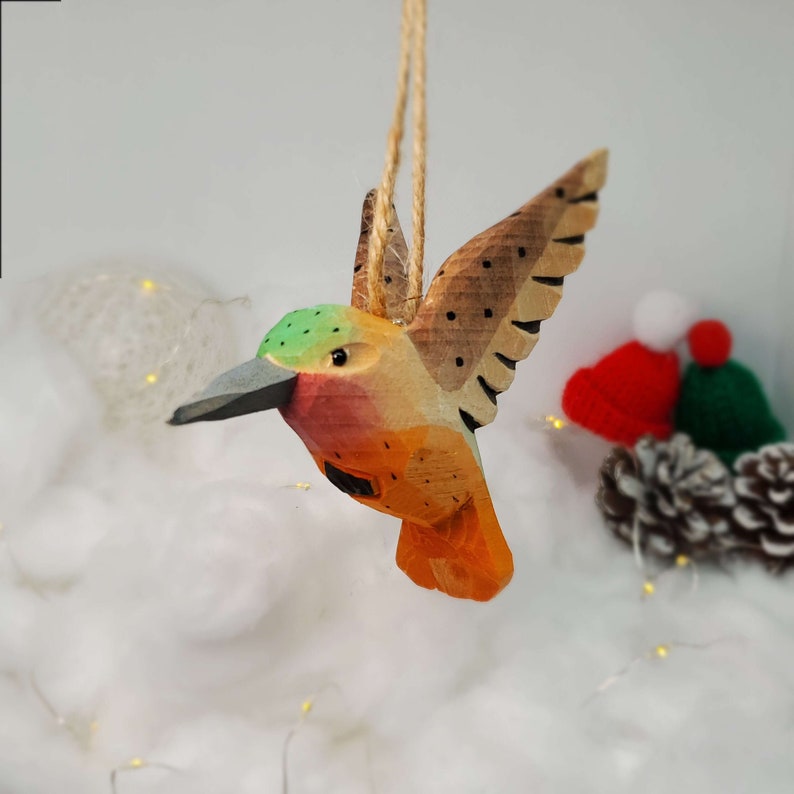 Wooden carved painted bird🦜