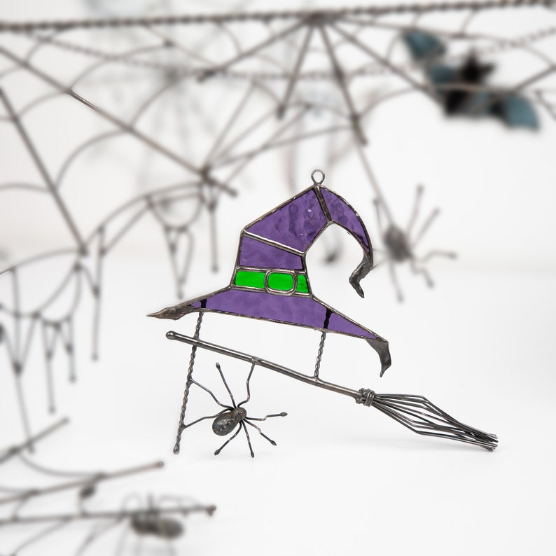 🧙‍♀️Stained Glass Witch Broom Catcher🧹