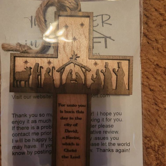 🎄Nativity Cross Scripture Christmas Ornament
