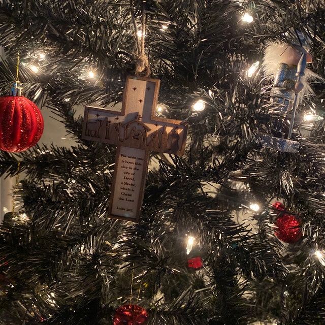 🎄Nativity Cross Scripture Christmas Ornament