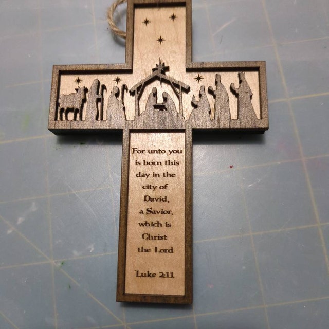 🎄Nativity Cross Scripture Christmas Ornament