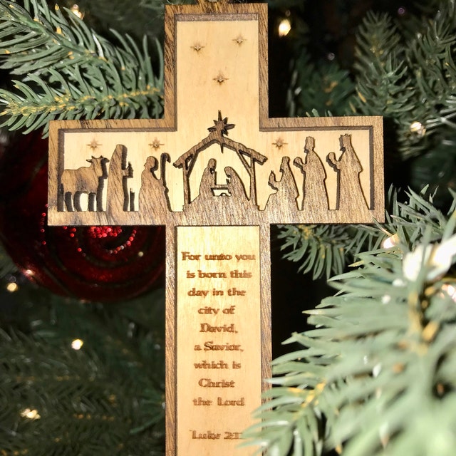 🎄Nativity Cross Scripture Christmas Ornament