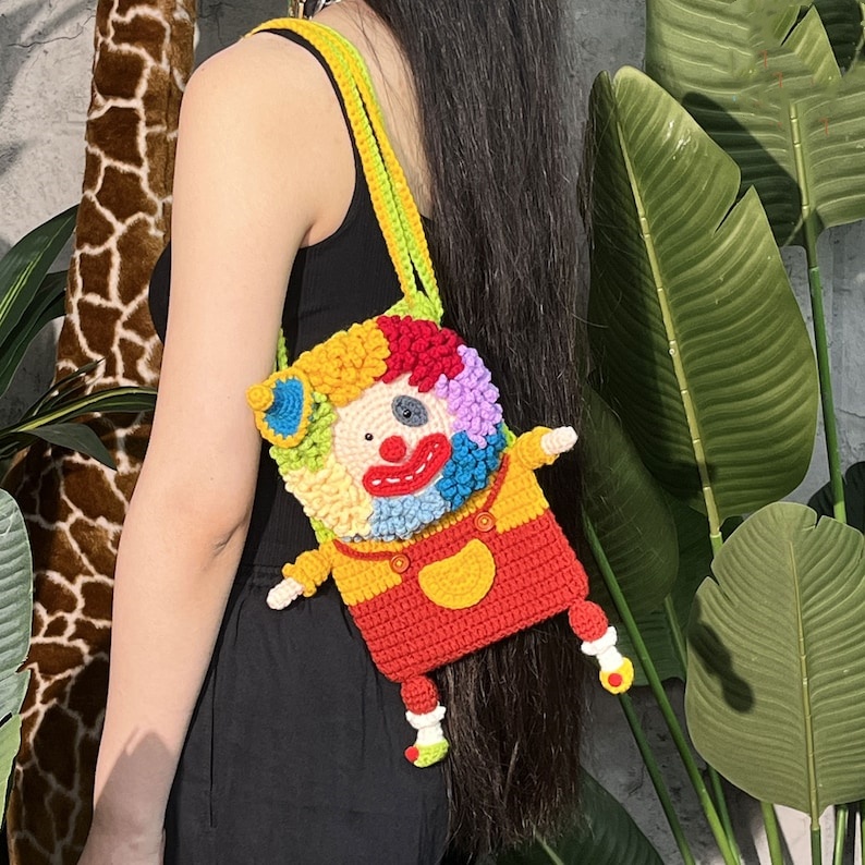 🤡Hand-knitted Clown Phone Bag😍
