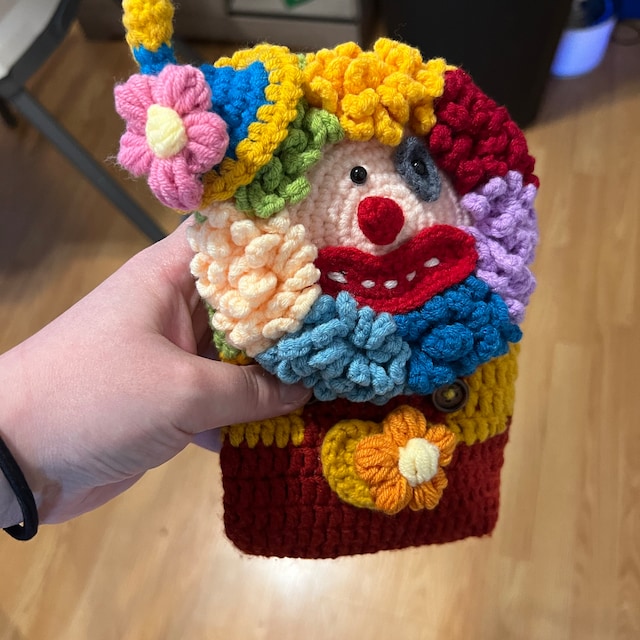 🤡Hand-knitted Clown Phone Bag😍