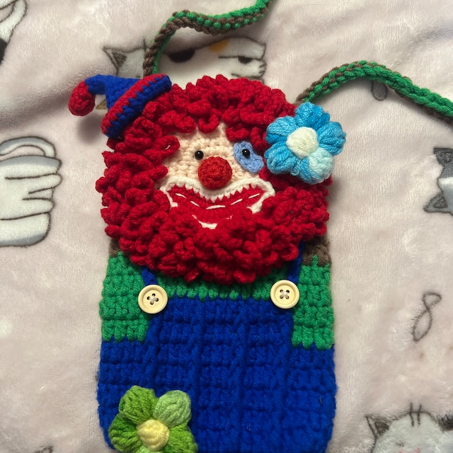 🤡Hand-knitted Clown Phone Bag😍