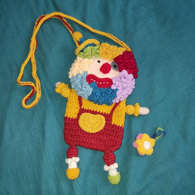 🤡Hand-knitted Clown Phone Bag😍