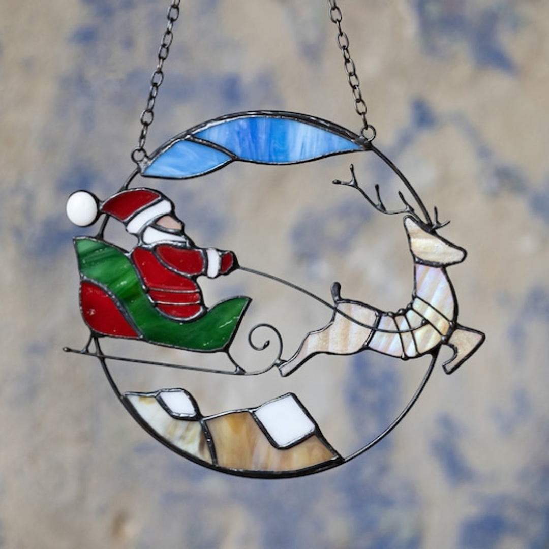🎅Santa Claus Reindeer Light Catcher🦌