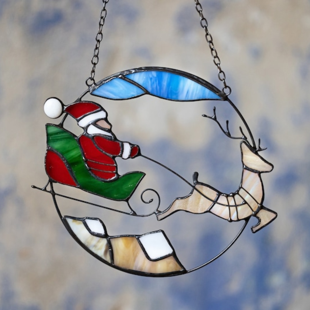 🎅Santa Claus Reindeer Light Catcher🦌